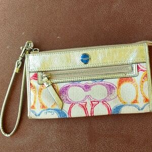 Multi-color Coach Wristlet Purse
